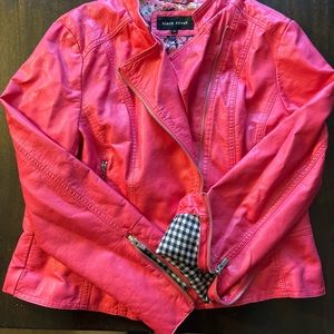 Hot pink faux leather jacket